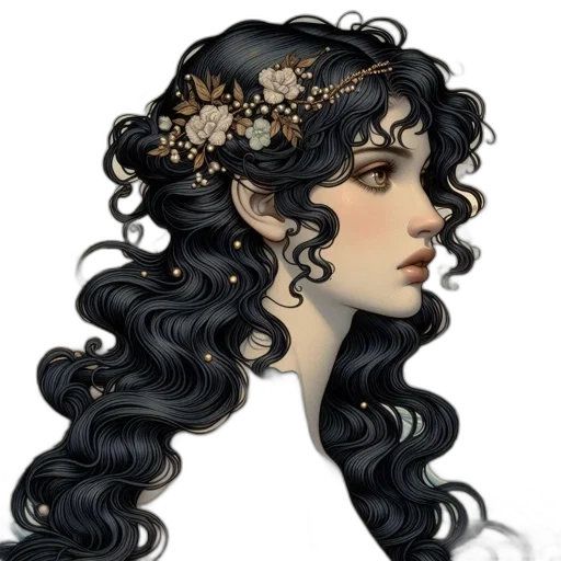 crown, hair, fantasy art, concept art transparent PNG cut-out