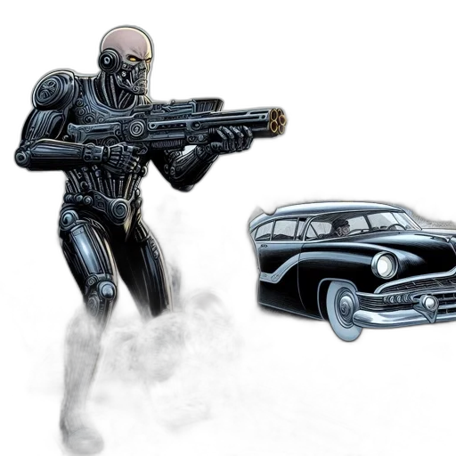 weapon, car, comic book art, concept art transparent PNG cut-out