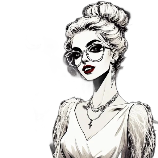 dress, cartoon, comic book art, concept art transparent PNG cut-out