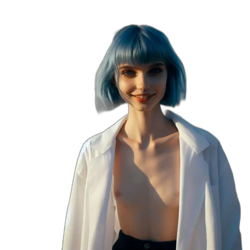 robot, dress, face, creature transparent PNG cut-out