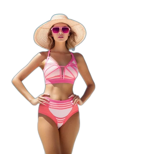 hat, 3d render, neon, woman transparent PNG cut-out