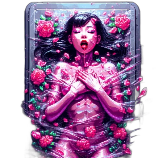 dress, robot, cyberpunk, vaporwave transparent PNG cut-out