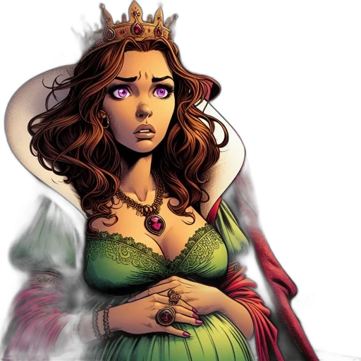 crown, dress, comic book art, concept art transparent PNG cut-out