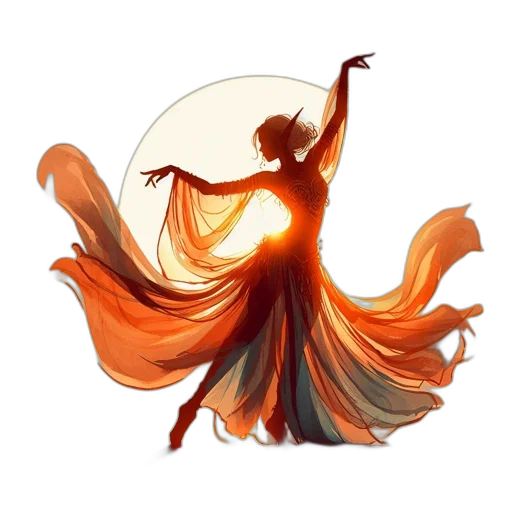 dress, staff, fantasy art, concept art transparent PNG cut-out