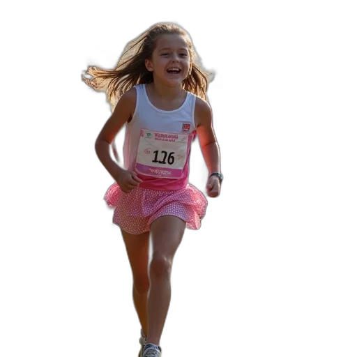photorealistic, girls, running, charity transparent PNG cut-out