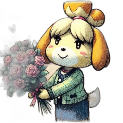 flower, staff, crown, animal transparent PNG cut-out
