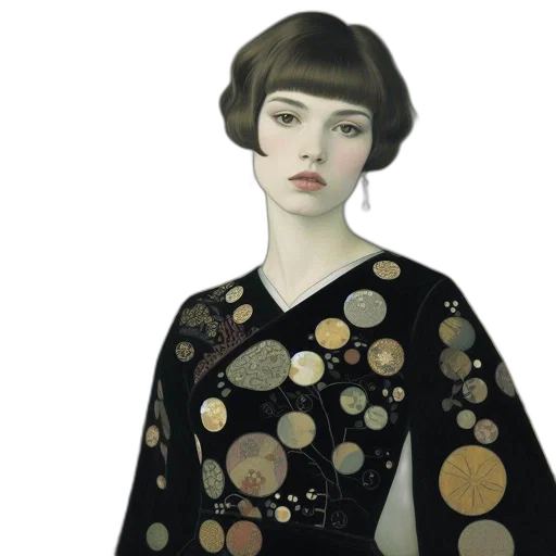 dress, jewelry, jacket, oil painting transparent PNG cut-out