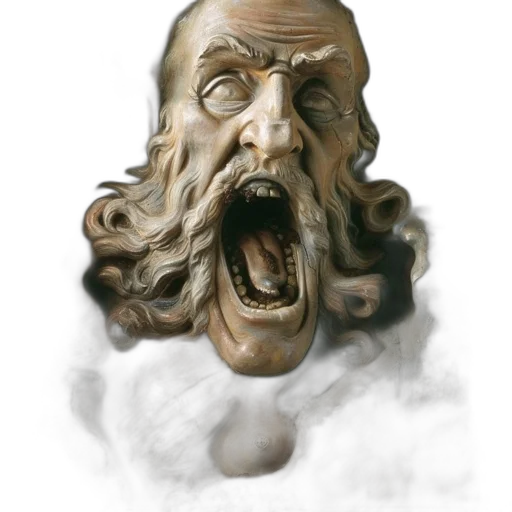 face, mask, creature, photorealistic transparent PNG cut-out