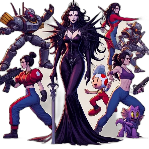comic book art, concept art, pixel art, fantasy art transparent PNG cut-out