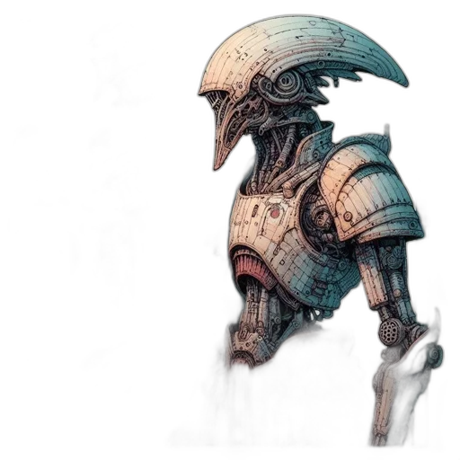 robot, sword, weapon, dragon transparent PNG cut-out