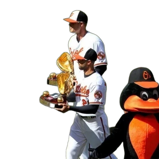 baseball, player, holds, trophy transparent PNG cut-out
