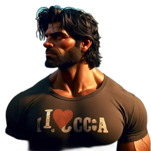 face, jacket, concept art, 3d render transparent PNG cut-out