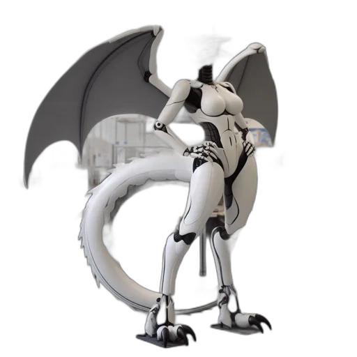 dragon, robot, creature, 3d render transparent PNG cut-out