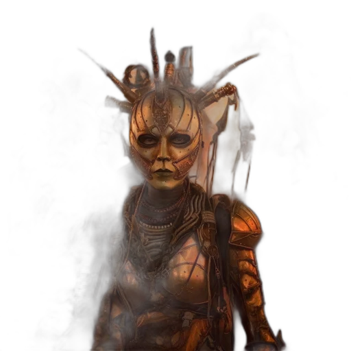 mask, creature, staff, robot transparent PNG cut-out