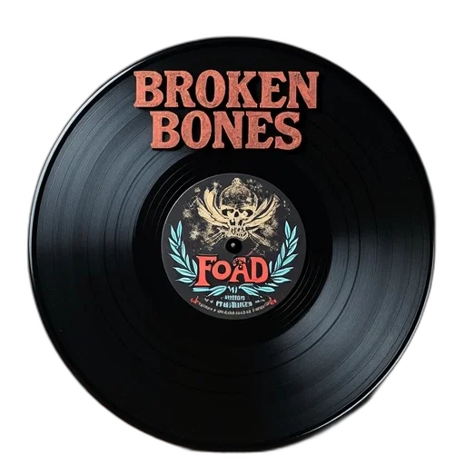vinyl, record, title, broken transparent PNG cut-out