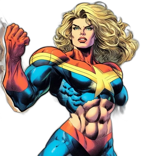 comic book art, concept art, female, superhero transparent PNG cut-out