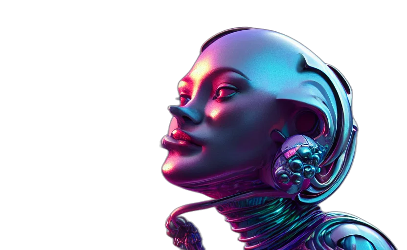 robot, face, cyberpunk, concept art transparent PNG cut-out