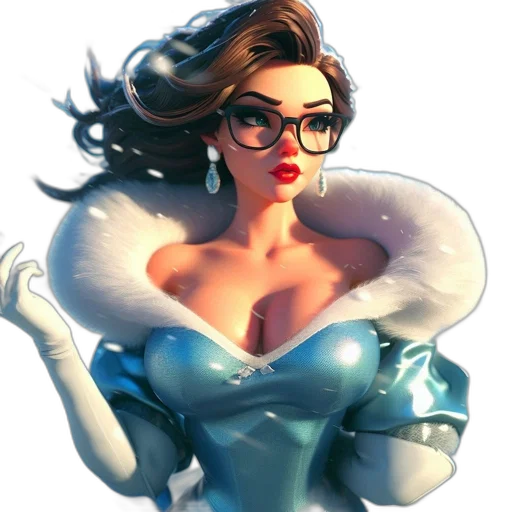 dress, crown, jewelry, staff transparent PNG cut-out