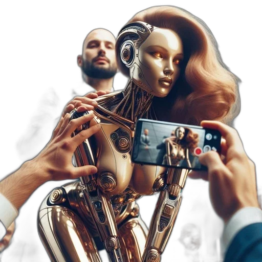 robot, face, cyberpunk, concept art transparent PNG cut-out