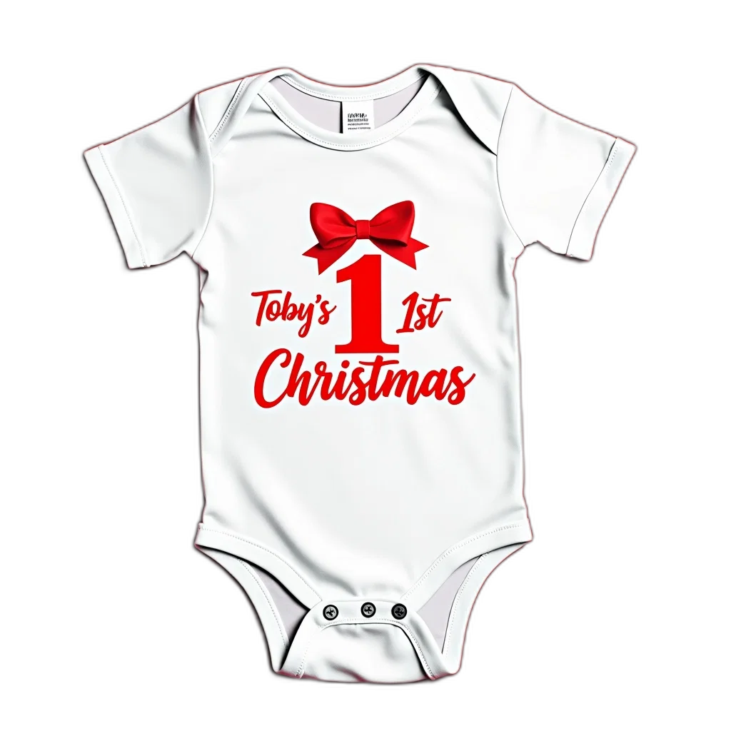 white, onesie, red, graphic transparent PNG cut-out