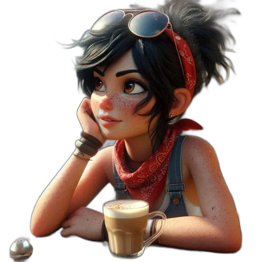 staff, face, concept art, 3d render transparent PNG cut-out