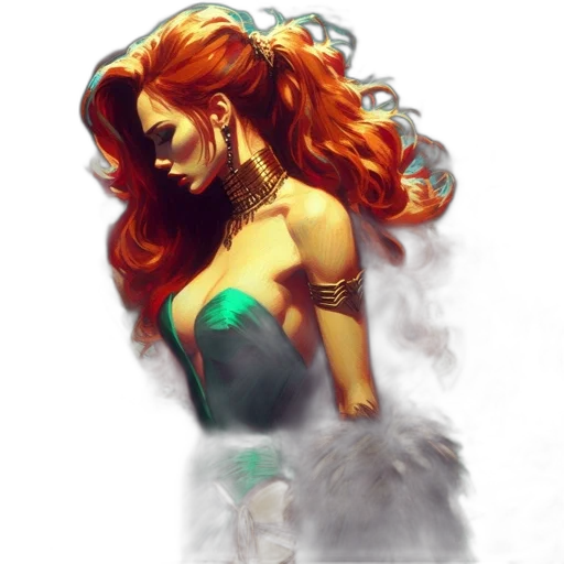 dress, jewelry, fantasy art, concept art transparent PNG cut-out