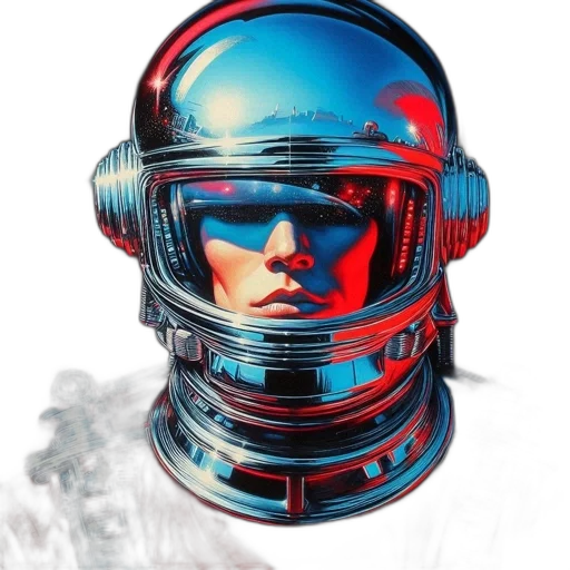 robot, face, mask, comic book art transparent PNG cut-out