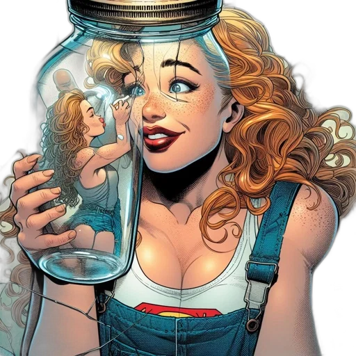 comic book art, concept art, cartoon, woman transparent PNG cut-out