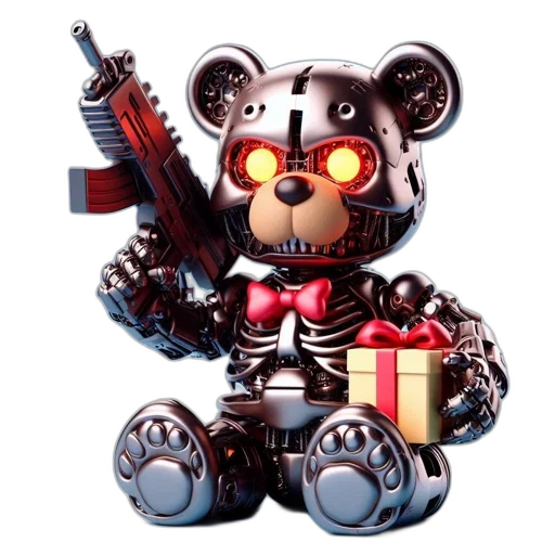 weapon, robot, concept art, 3d render transparent PNG cut-out