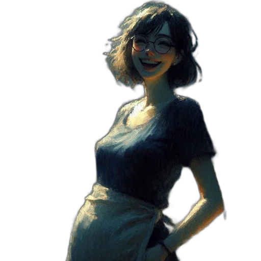 dress, face, staff, robot transparent PNG cut-out
