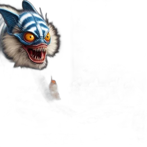 creature, dragon, mask, staff transparent PNG cut-out