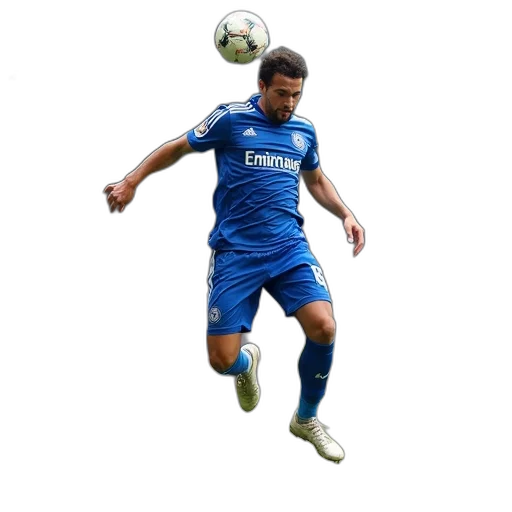 soccer, player, blue, white transparent PNG cut-out