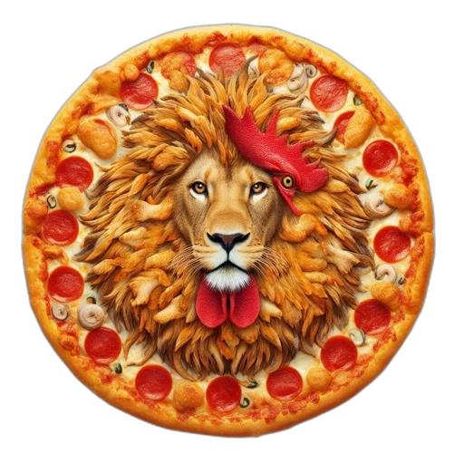 food, animal, crown, photorealistic transparent PNG cut-out