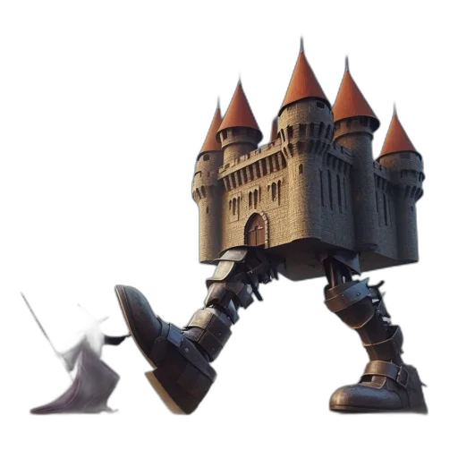 robot, weapon, concept art, 3d render transparent PNG cut-out