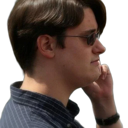face, hair, jacket, staff transparent PNG cut-out