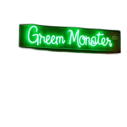 vaporwave, 3d render, neon lights, green transparent PNG cut-out