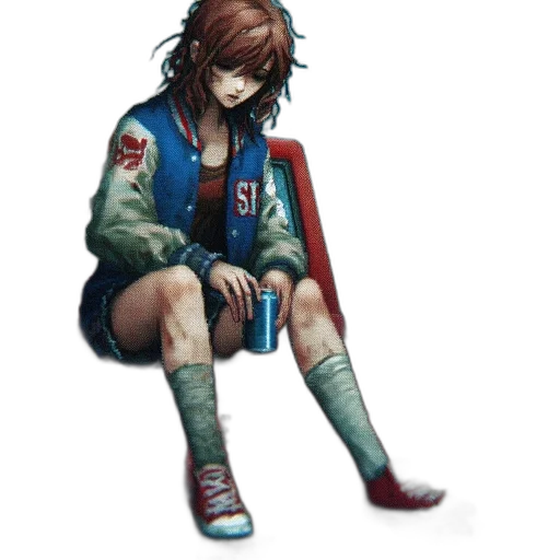 jacket, weapon, staff, face transparent PNG cut-out