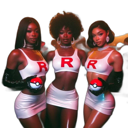 concept art, pixel art, red, three transparent PNG cut-out