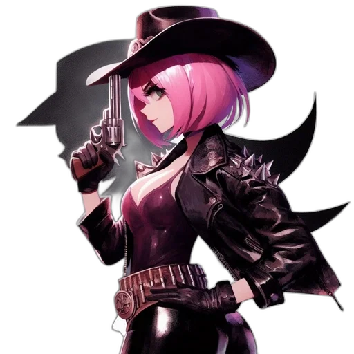 weapon, hat, jacket, staff transparent PNG cut-out