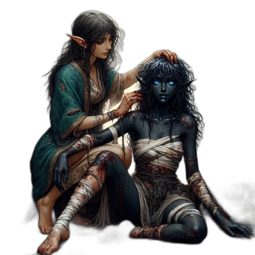 fantasy art, concept art, comic book art, photorealistic transparent PNG cut-out