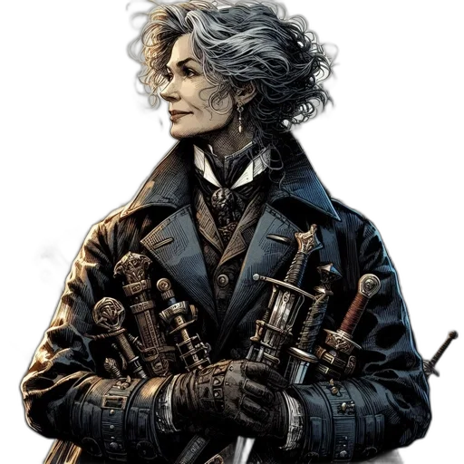 jacket, weapon, staff, concept art transparent PNG cut-out