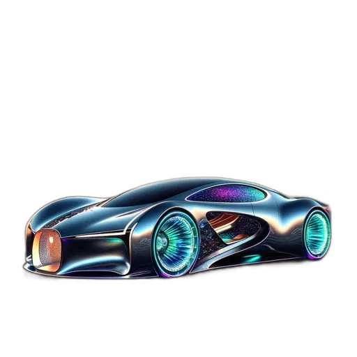 car, 3d render, concept art, cyberpunk transparent PNG cut-out