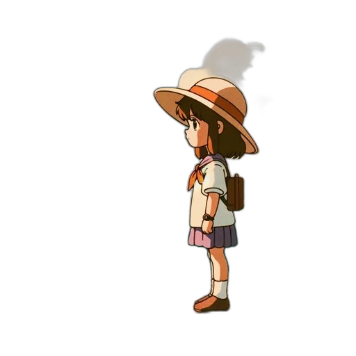 hat, staff, umbrella, dress transparent PNG cut-out