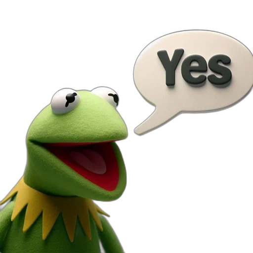 3d render, kermit, frog, muppets transparent PNG cut-out