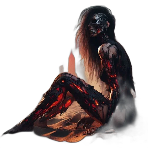 mask, creature, dress, hair transparent PNG cut-out