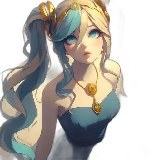 dress, crown, face, staff transparent PNG cut-out