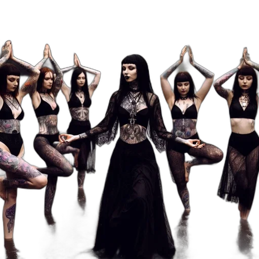 concept art, fantasy art, six, women transparent PNG cut-out