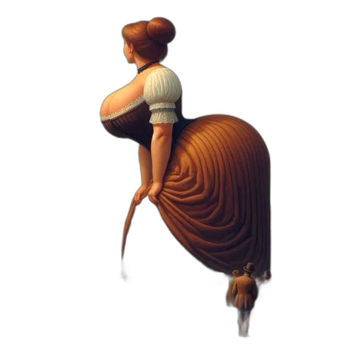dress, staff, hair, hat transparent PNG cut-out