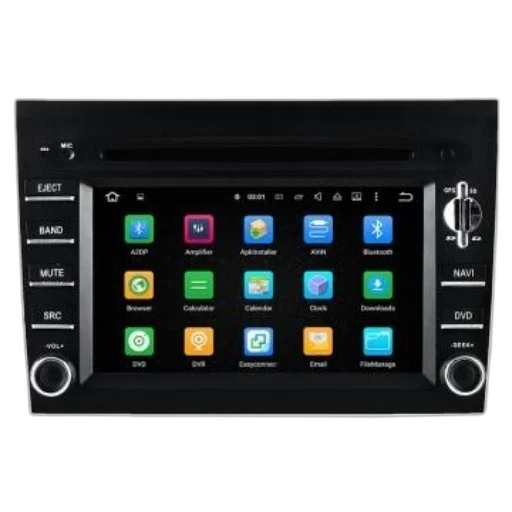sleek, black, car, stereo transparent PNG cut-out