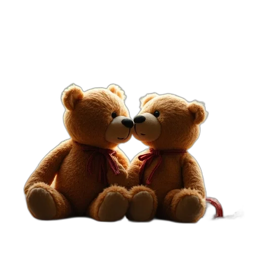 two, teddy, bears, kissing transparent PNG cut-out